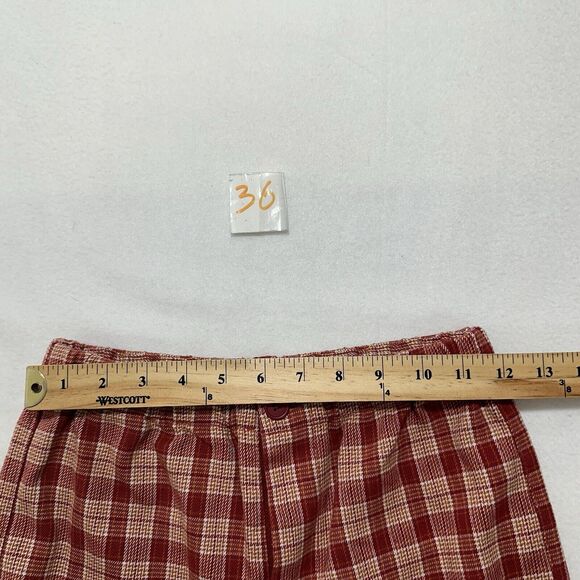 Brandy Melville Women's One Size Red Plaid Check High Rise Tilden Pants MW760 - Picture 10 of 13